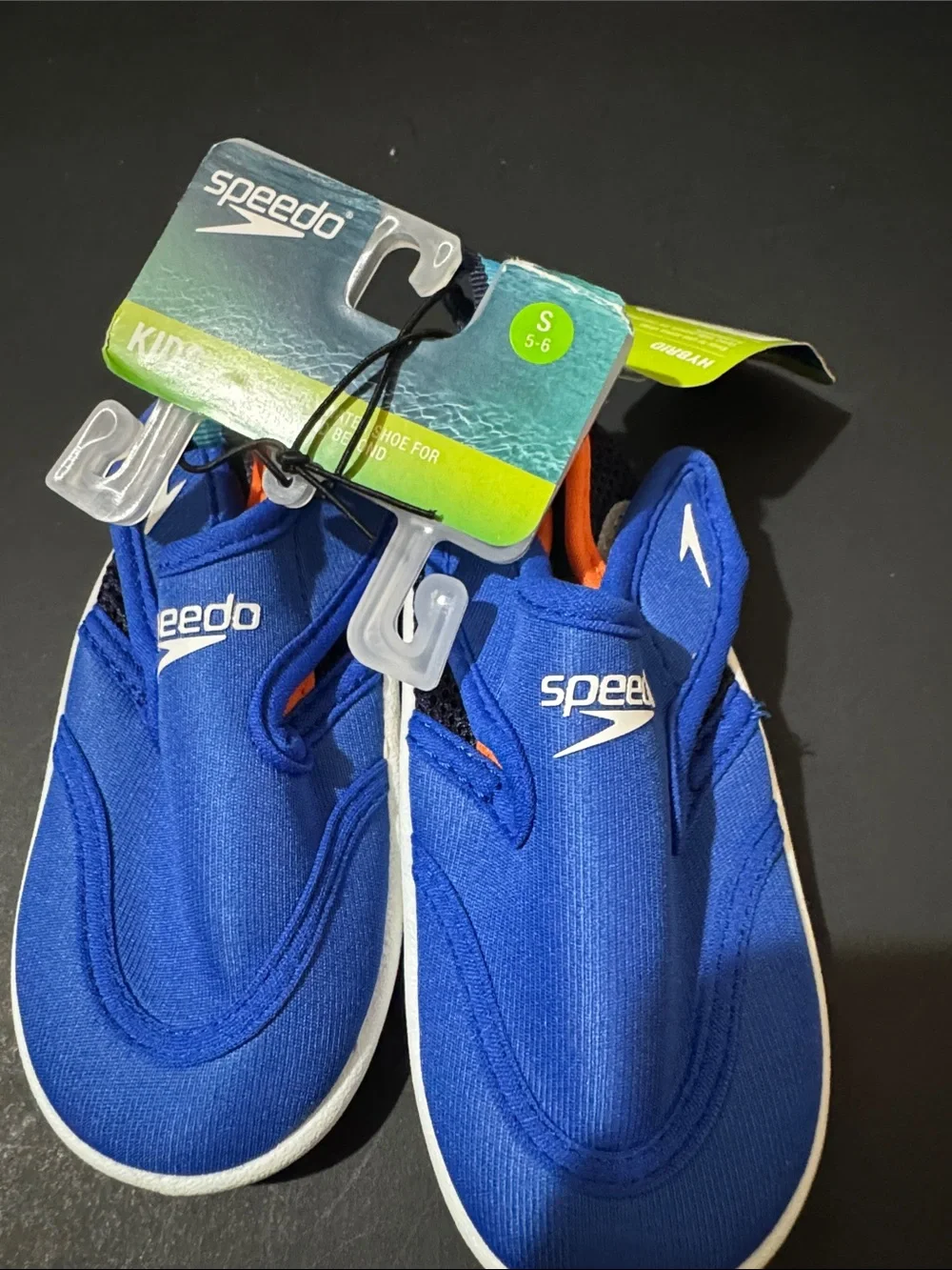 Speedo Kids Royal Blue and Orange Water Shoes